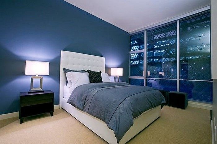Miegamojo baldai-in-mėlyna moderniai sprendimą