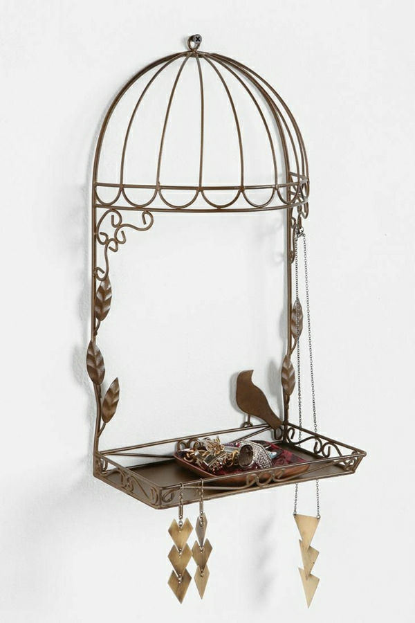 Stand de păsări de metal Cercei Colier foliaj Bird Cage