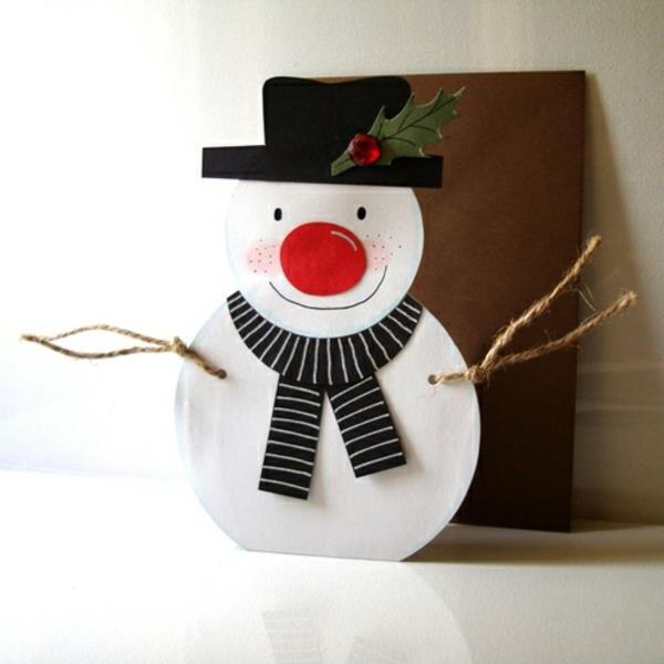 Snowman vackra julkort-själv-craft Snögubbe