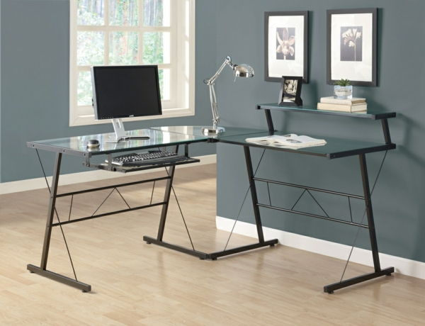Skrivbord med glasplatta-Arbeitszimmer-