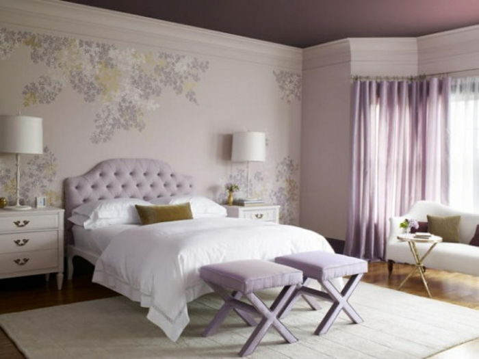 Sclafzimmer Wallpaper gri-violet