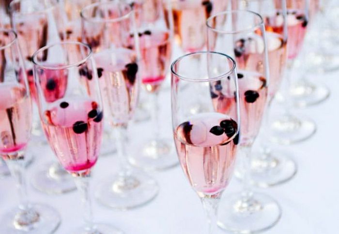 Vidros de Champagne casamento champanhe rosa