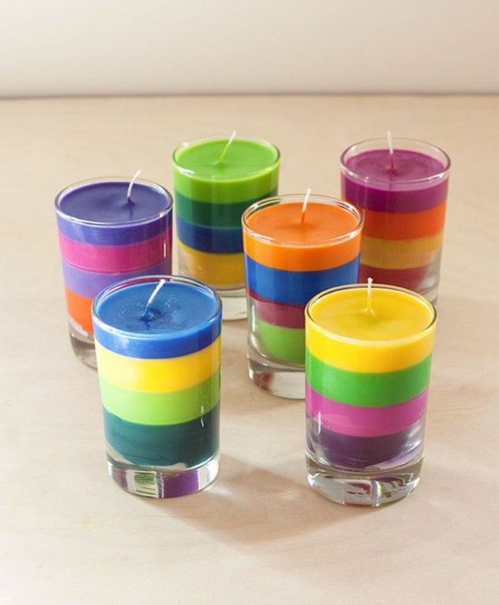 Atışlar-daha-Teelichthalter-kullanma renkli çay ışıkları