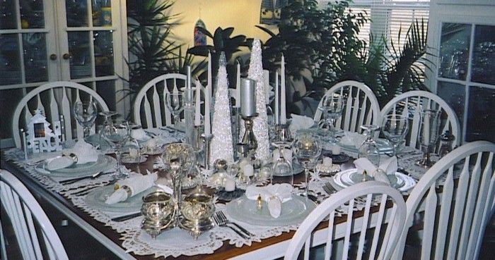 Gümüş düğün masa dekorasyonu parlak mum-in-the-orta