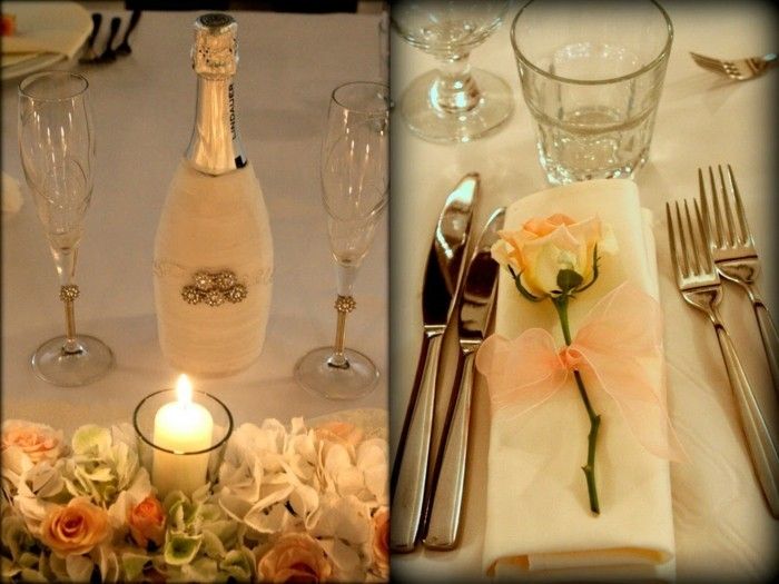 Gümüş düğün masa dekorasyonu-in-turuncu renkli
