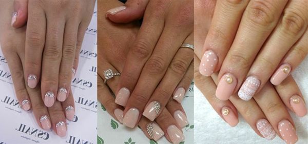 Nail design bilder for bryllup - tre forskjellige modeller