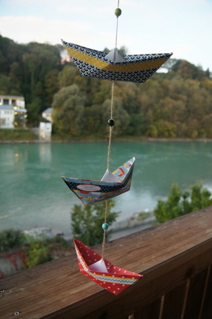Vinduets dekorasjon sommer kransfartøy origami seilbåt