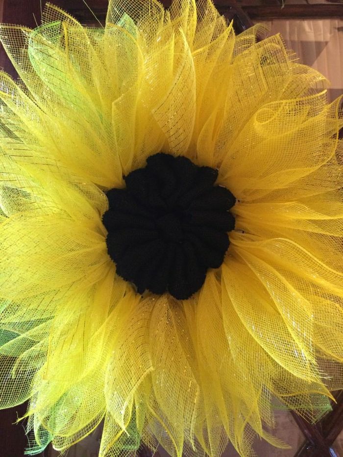 Sunflower Wreath glans tyll