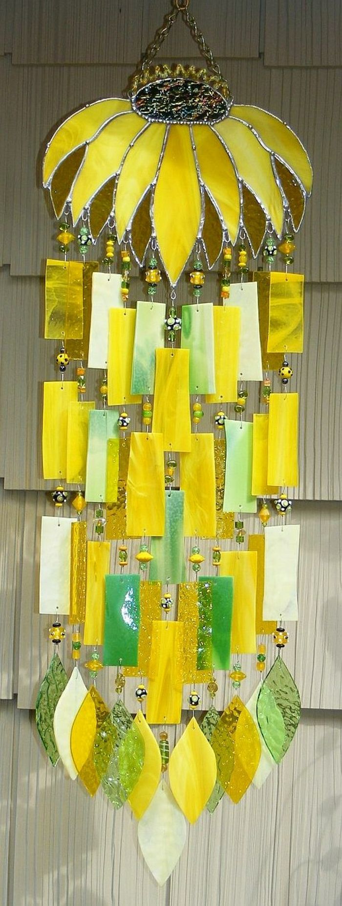 Saulėgrąžų dekoratyvinis vėjo varpelių stiklo