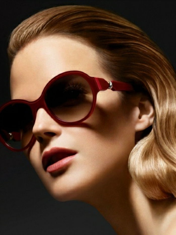 rød-ramme modeller Solbriller Chanel