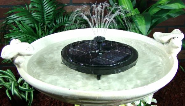 Fountain birdbath-Branco energia solar Cor