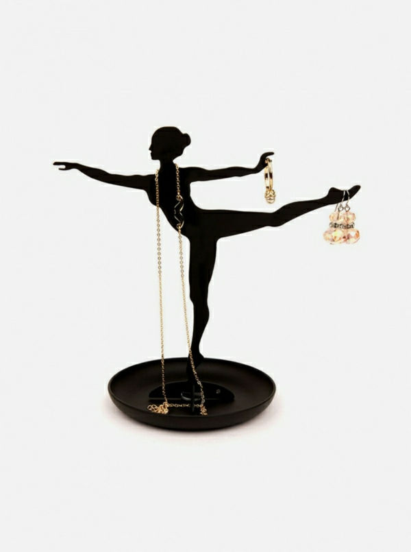 Sieraden Stand-zwart ballerinadanser socket Ring Oorbellen kristallen ketting