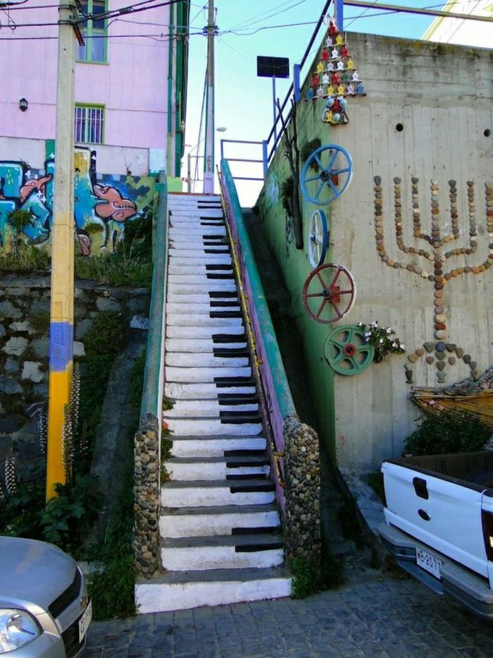 Stadsgata Stairway Graffiti pianotangenter