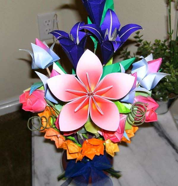 bouquet-kleurrijke origami