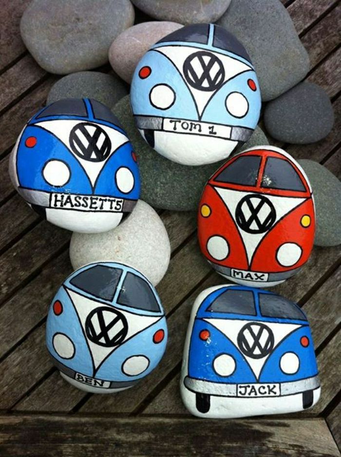 Stenar-målade-Volkswagen Van ritningar