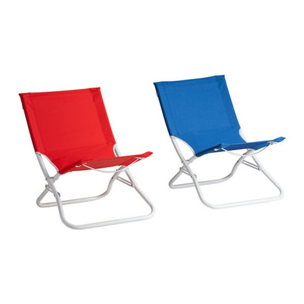 cadeira de praia Ikea-azul-e-vermelho-to-open-muito-fácil