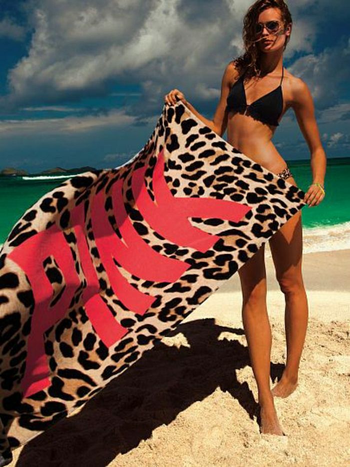 Strandhåndkle Leopard Mønster-Pink-label-stil