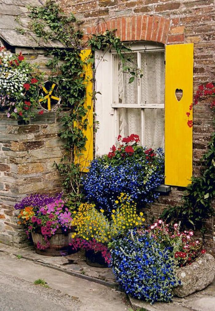 finestra Strada-Italia-romantica atmosfera negozi divertente giallo-Hearts Decorazione tanti fiori