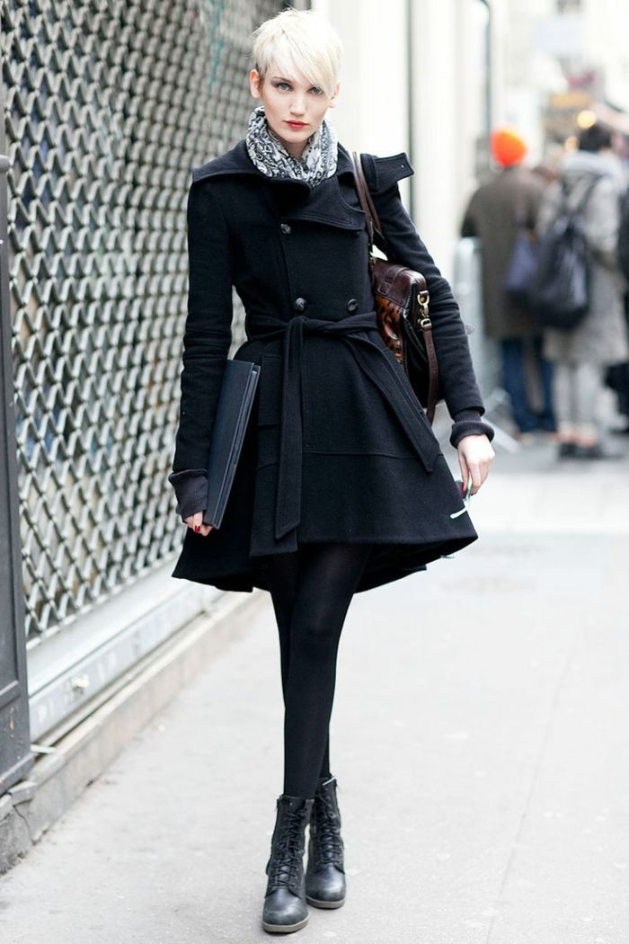 Street fashion yllekappa Ladies svart En silhuett