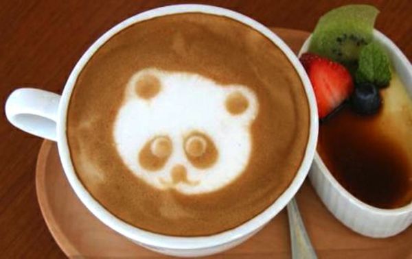Filiżanka kawy z pra ekranie Panda dekoracji pomysł