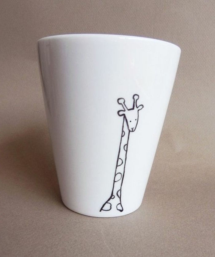 Cup verf-met-een-giraffe