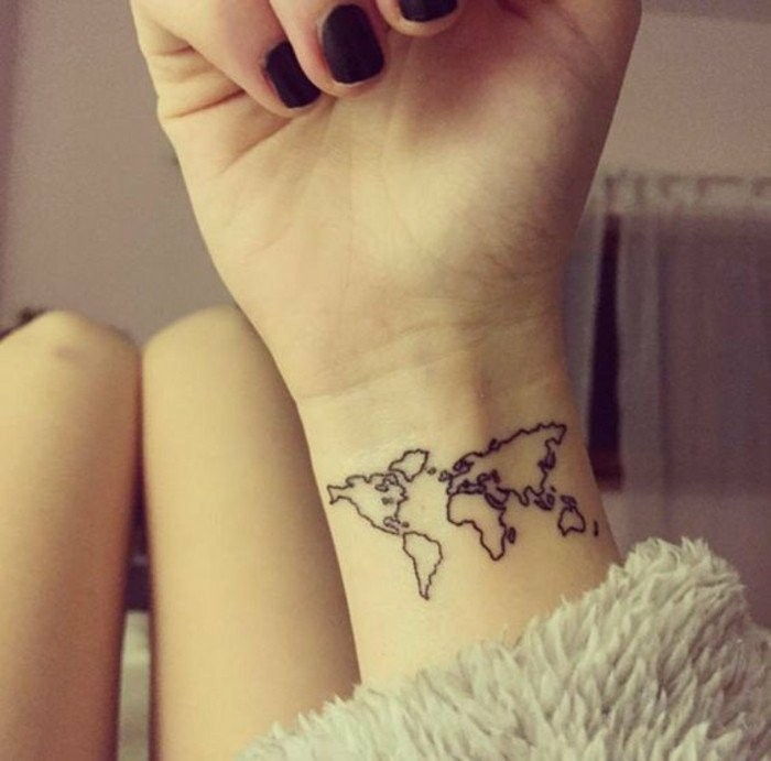 Tatuaj pe încheietura mâinii, unde-te-voință-călătorie