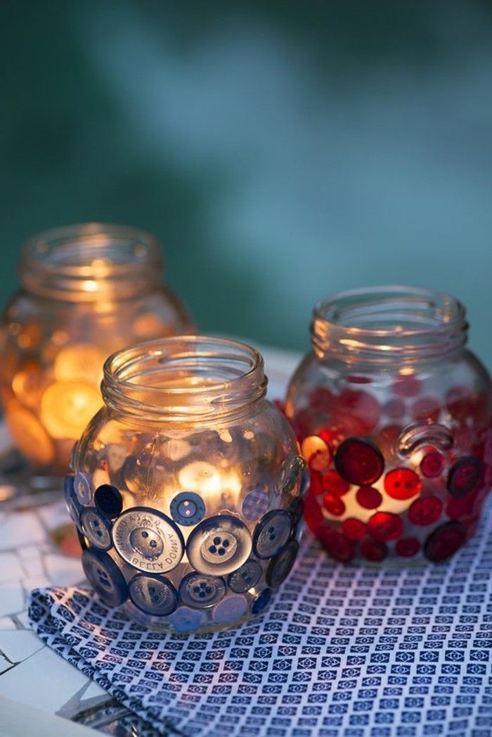 Teelichthalter-Tinker-Einmagläser-z-gumbi dekoracija