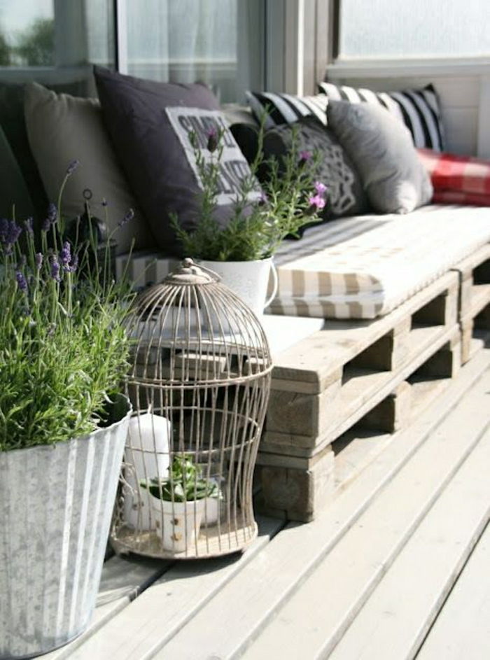 mobilier de exterior canapea pernă Palet Stripe Cage plante perna pateu