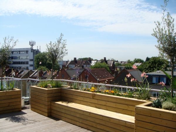 Terraço-on-the-roof-projeto de madeira idéia do projeto bancada