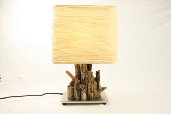 bolesť vzácna stolová lampa z Driftwood žltým svetlom