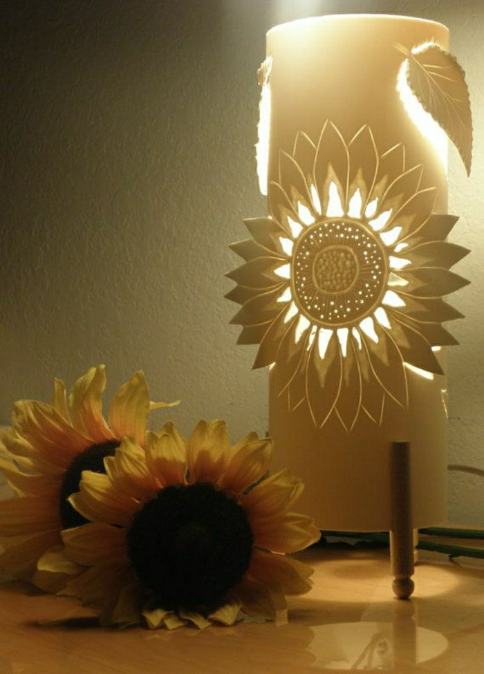 Bordlampe Sunflower Dekor vakker og elegant Sunflower gulvet koselig atmosfære