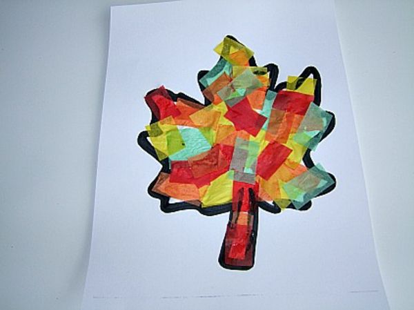 obrti ideje za vrtec - barvito drevo