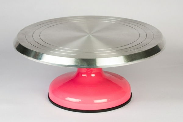 Cake stand-out metall med rosa-basis-storlek
