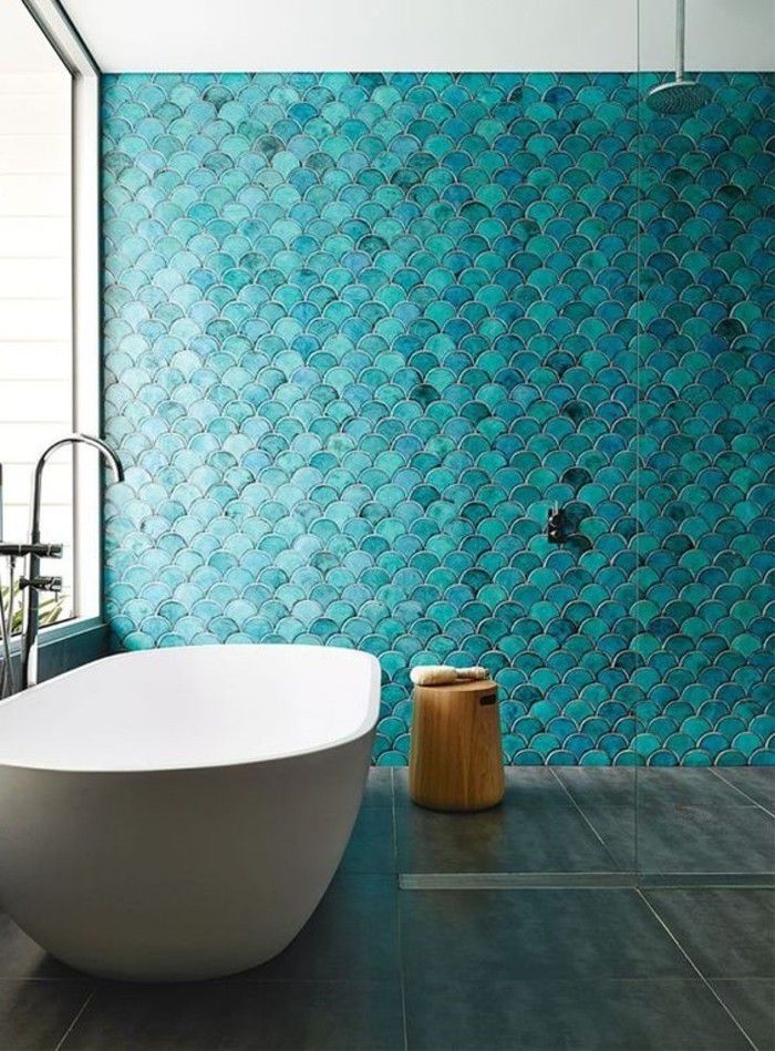 Banyo Oval banyo duvar karoları-in-turkuaz Rüya renk