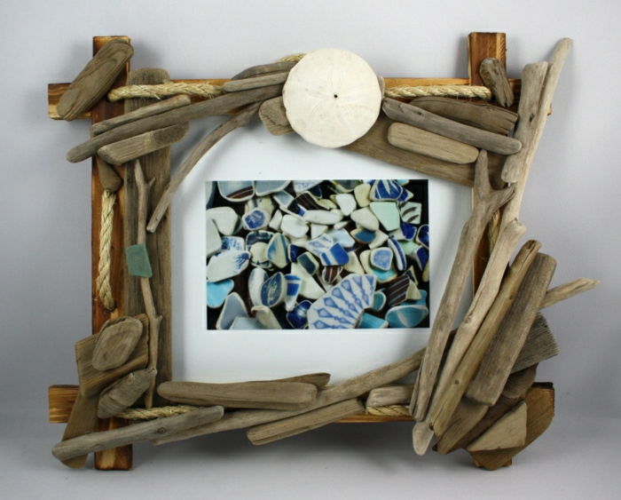 Driftwood foto okvirji kabel ročno lupin sliko