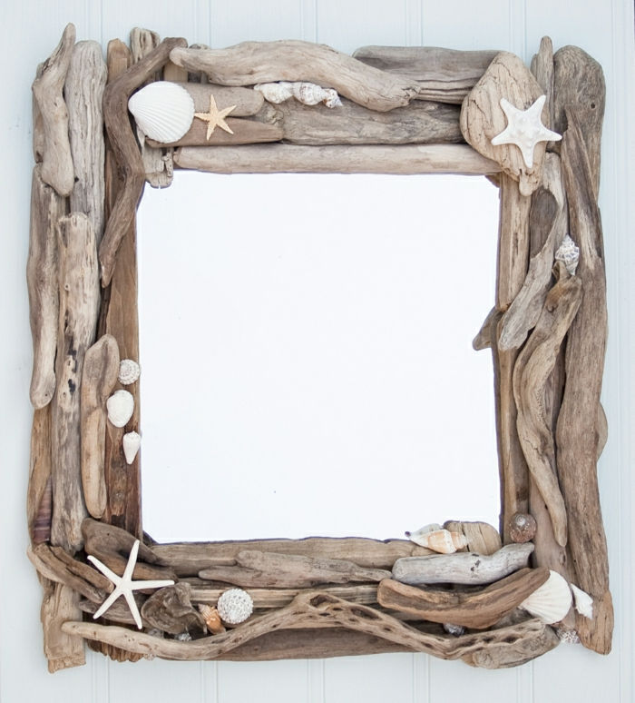 Driftwood Picture Frame conchiglie fatti a mano stelle marine