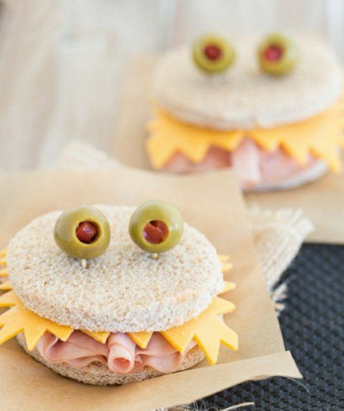 Monster sumuštiniai Duona Sūris Alyvuogių saliamis
