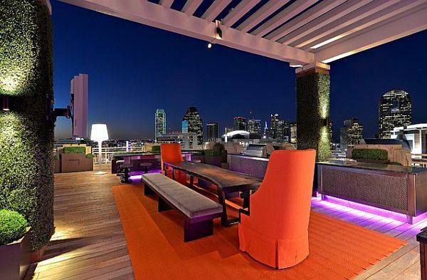 Ultra-modern-tasarım-çatı-teras-modern teras tasarımı ile kentsel-teras