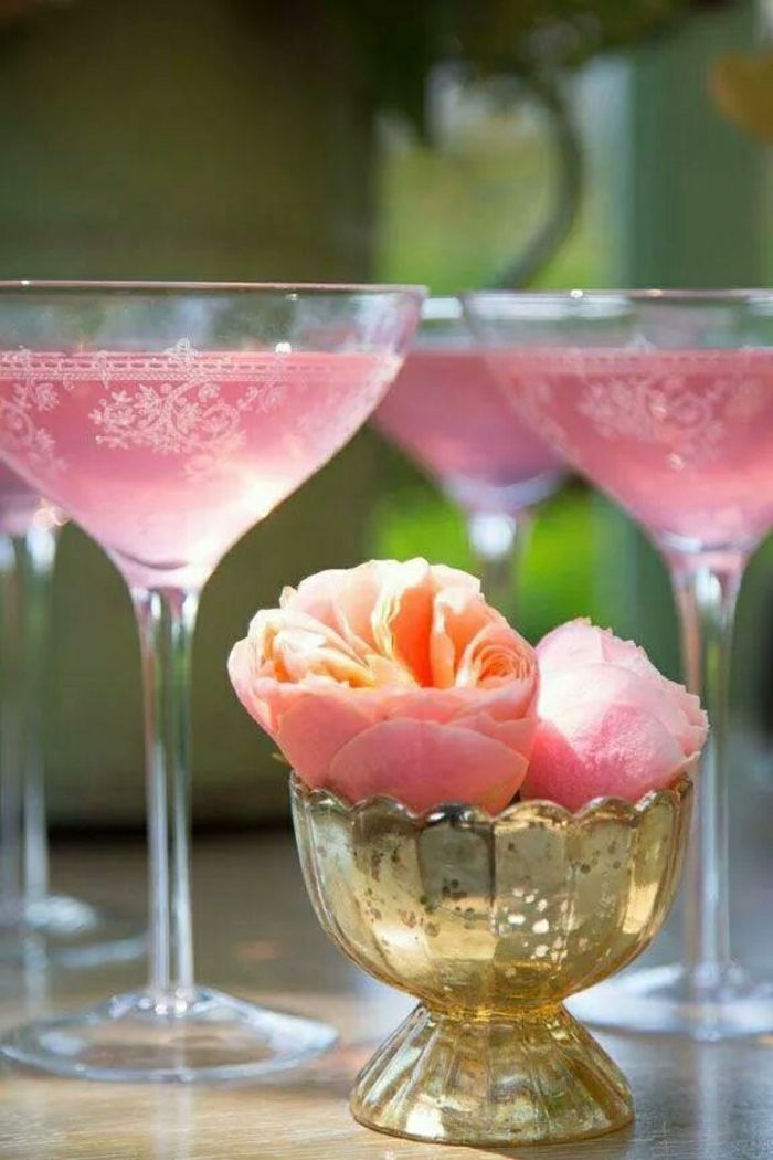 vidros do vintage champagne rosa