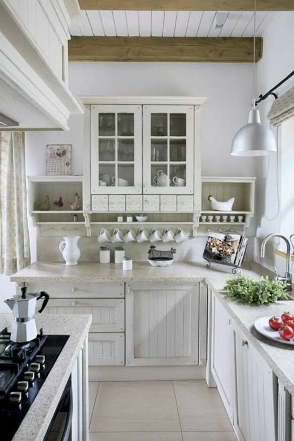 Vintage kuhinjsko pohištvo, kuhinja oblikovanje-v-belo-barve-za-les