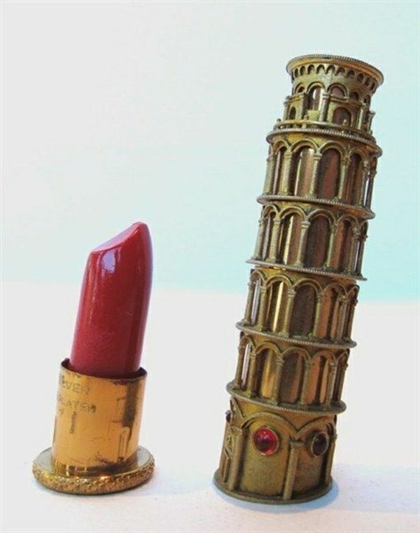 Vintage Lipstick Pisa-tårnet metall