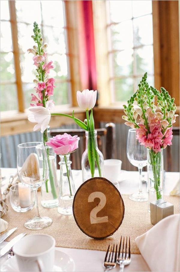 Vintage masa dekorasyonu-için-düğün-ile-güzel çiçekler