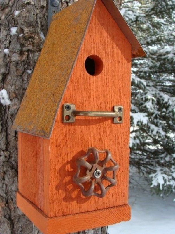 Paukščių maitinimosi namai-nuo-medienos-apelsinų originalaus dizaino