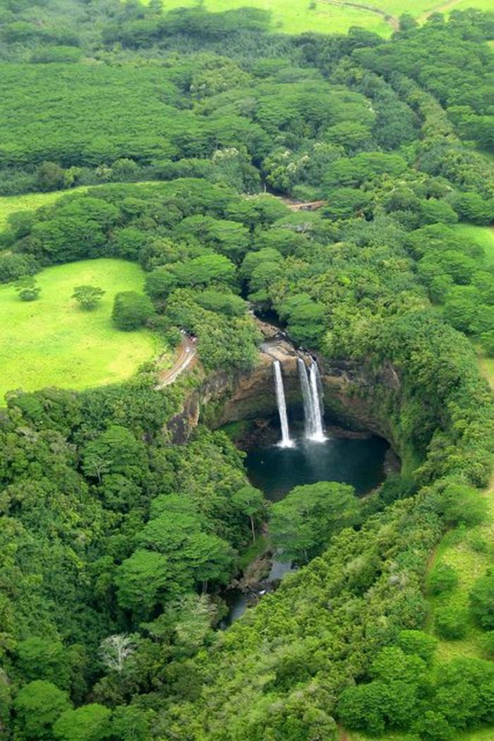 Wailua Waterfall Wyspa Kauai Hawaje