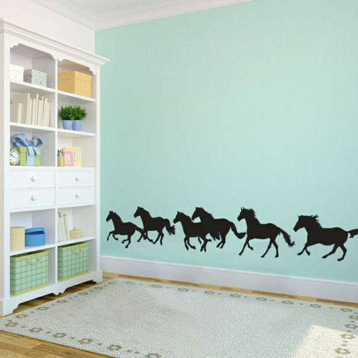 kolor świeżej mięty ściana ściana naklejka koń