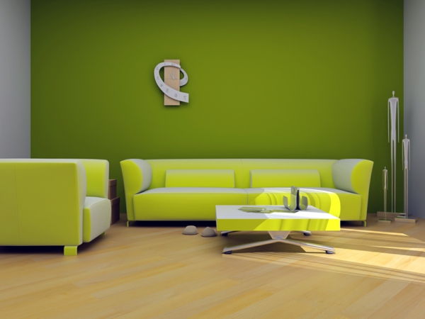 Wall barva-zelena toni Salon Inspiration