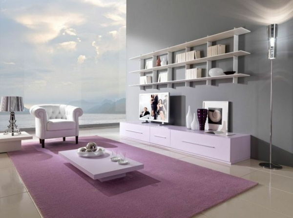 Wall Color moderný dizajn interiéru ružový koberec