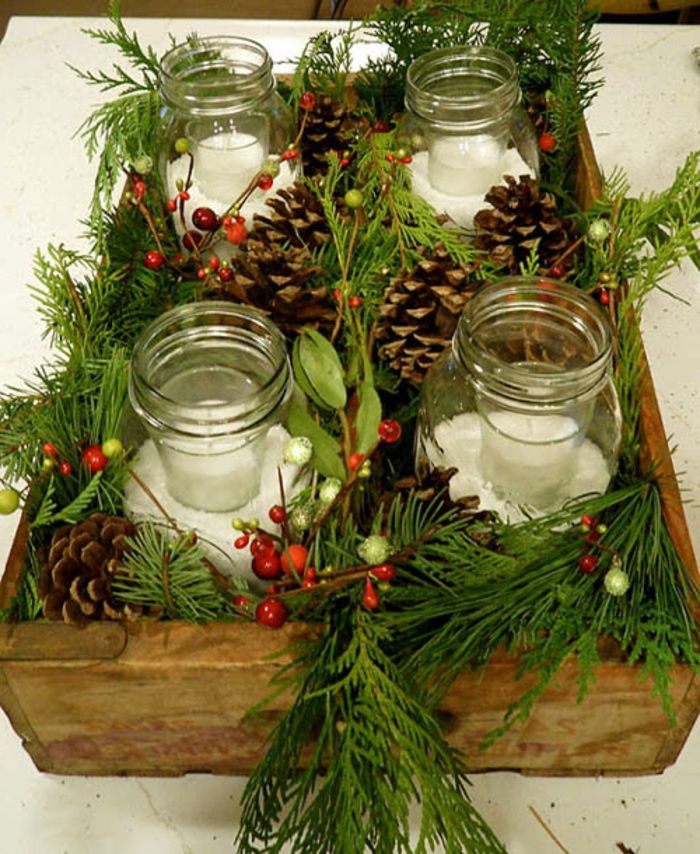 Ozdobte vianočné okuliare - Adventný venček s vetvami a sviečkami v okuliaroch