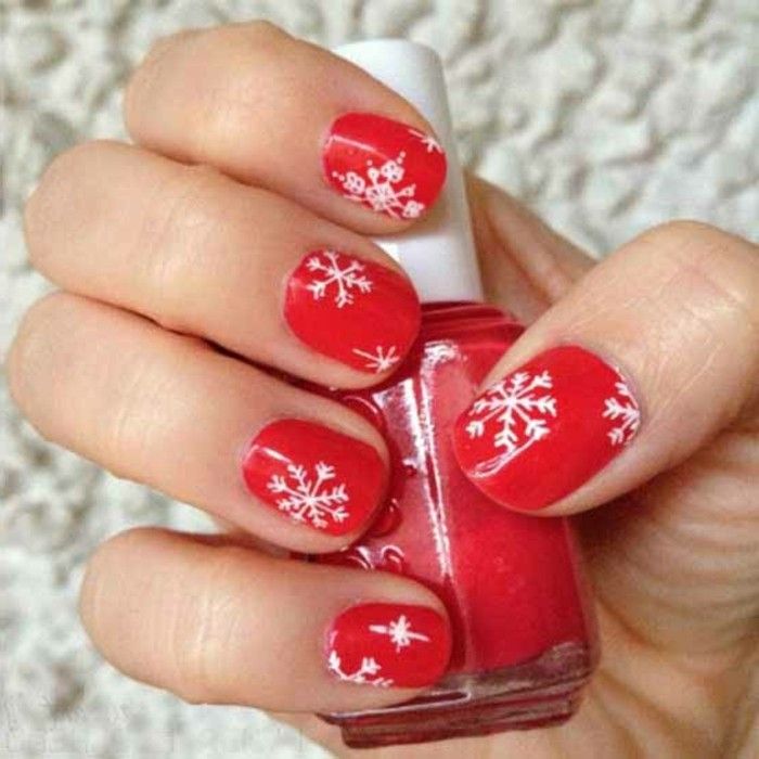 Natal Nageldesign-color-vermelho-motriz branco