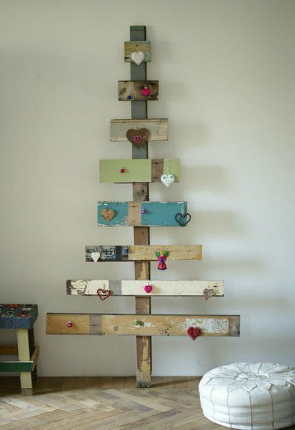 Božično drevo lesene palete dekoracijo ideja